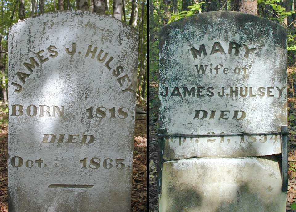 JJ and Mary King Hulsey Headstones